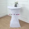 Table Cloth Design 5pcs Lot Ruffled Cocktail Cover Round Spandex Tablecloth Bar For Wedding Event Party Decoration