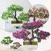 Fleurs décoratives artificiel plante de bonsaï décor de bureau de bureau de couleur vive plantes faciles à gérer la fabrication exquise de haute qualité