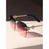 Przyciemniane soczewki bez krawędzi szklanki mody boho w stylu okulary przeciwsłoneczne ochrona UV elegancka