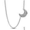 Colliers pendants Authentiques 925 Sterling Sier Hearts entrelacés Circle Pave Pave Moon Family Collier Infinity For Women Fashion JE DH3SN