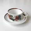 Filiżanki spodki wzór kawy z spodkiem sztuka ceramiczna prosta napój kreatywny podróż nowoczesne wazo para kawiarnia