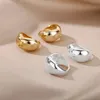 Edelstahl klobige Reifenohrringe für Frauen Freunde Vintage Gold Farbe Geometrie Wassertropfen Ohrringe Einfacher Partyschmuck 240321