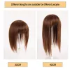 Stuk dianqi vrouwen natuurlijke kleur rechte haar knal fringe top sluitingen haarspelden 16 inch synthetische haarclip in toupee -haarstukken