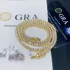 Moissanite S Necklaces for Women Pass Diamonds Tester Iced Out Tennis Chain Hip Hop Jewelry GRA