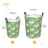 Laundry Bags Basket Round Dirty Clothes Storage Foldable Cute Smile Crocodile Face Hamper Organizer