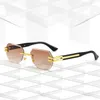 Calderside Retro Çerçevesiz Güneş Gözlüğü Erkek Polygonal Metal Çerçeve Kadın Güneş Gözlükleri İş Dış Mekan Hediye Kutusu Yaz Stili 240402