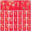 Enveloppe-cadeau 36pcs enveloppes rouges festifs paquets d'argent de style chinois pour 2024 ans (style mixte)