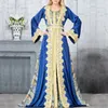 Ethnische Kleidung marokkanische Party Kaftan 2 Stücke Muslim Sets Frauen Kleider Kleid gedruckt Abaya Ramadan Arabisch Hochzeit Abendkleider