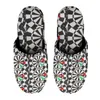 Slippers Darts (1) Coton chaud pour les hommes Femmes Femmes épaisses Soft Soft Non glipage Chaussures moelleuses Cuir de maison intérieure