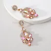 Boucles d'oreilles pendantes de luxe, bijoux de fête de mariage, en verre brillant, en forme de larme, de mariée, charme inhabituel, décor de lustre, cadeau pour femmes