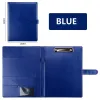 Padfolio Business A4 Portfolio Padfolio PU Leather File Folder Document Pockets Card Holder Magnetic Writing Notepad Clipboard