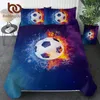 Bedding Sets Beddingoutlettlet Football Water and Fire Toupet Capa meninos adolescentes Decoração de poliéster Conjunto de amantes