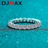 Band Rings DJMAX 925 Silver Deluxe 3mm 0.1ct Mosilicon Full Entertainment Womens Diamond Engagement Ring 2.2ct Mosilicon Wedding Ring