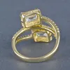 2pcs обручальные кольца Caoshi Стильные великолепные кольца пальцев для женщин геометрические украшения циркония для свадебной вечеринки