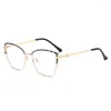 Солнцезащитные очки в стиле стиль простых женских металлических кошачьих глаз оптические очки