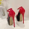 Chaussures habillées liyke 2024 Nouveau noir rouge talons haut