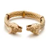 Armband haolynjoy viking varg armband 316l rostfritt stål män guld/svart/silver färg djur manschett armband smycken