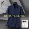 T-shirts masculins pour hommes à manches courtes étanchées d'été à manches courtes et épreuve surdimensionnées 6xl 7xl 8xl 10xl Plus taille formelle décontractée de haute qualité J240402