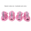 Dog Apparel 4 Pcs Pet Shoes Solid Color Anti-Skid Rubber Sole Sandals For Outdoor Casual Anti-Slip Cute Candy Breathable