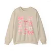 Con cappuccio femminile coquette fiocchi di fiocco rosa y2k donne simpatiche nastro estetico topbon ballerina trendy crewneck kawaii ragazze amiche valentine