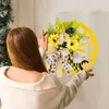 Decoratieve bloemen Zonnebloemkransen voor voordeur kunstmatige zomer bloemen krans welkom bord muur huisdecoratie hangen