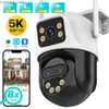 Other CCTV Cameras External 5K 9MP Waterproof WiFi Camera HD Dual Lens Auto Tracking Outdoor Wireless Security 3K PTZ Camera Security Camera System Y240403