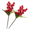 Fleurs décoratives 2pcs Christmas Artificial Red Fruit Branch Structure de meubles élégants pour Office El
