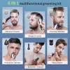 Aparadores originais kemei, tudo em um aparador de cabelo para homens enfrenta o kit de helicóptero corporal barba barba cortador de cabelo elétrico barbeador impermeável