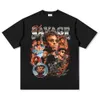 21 Savage Printed Short Sleeved American Hip-Hop High Street غسلت العلامة التجارية العصرية القديم القديم