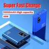 Banks électriques de téléphone portable 30000mAh PD 66W Banque d'alimentation de chargement rapide HD Chargeur portable numérique Batterie externe pour iPhone Universal 2443