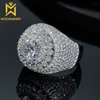 8 mm Moissanite pour hommes Iced Out Anneaux Femmes Sier Sier Anneau de mariage Bijoux de bijoux Pass Diamonds Tester