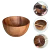 ボウルズ1PCフルーツライススープキッチンツールアクセサリー健康安全ポータブル洗濯物のための木製サラダボウル