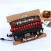 Charm Bracelets Vintage Punk Fashion Alloy Genuine Leather Bangles Men Leaf Beads Strands For Jewelry Mtilayer Braided Wrap Bracelet Dhabn