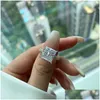 Band Rings Luxury Designer Diamond Ring For Woman Wed 925 Sterling Sier 8A Cubic Zirconia Iced Out Round Sqaure Engagement Wedding E Dhtym