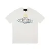 Amerikansk modetikett Vivi West Empress Dowager Saturn Graffiti Tryck Kort ärm Mens och Womens Loose Casual Sports T-shirt Top