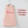 Custom Baby Name Cotton Sleeping Bag Vest Autumn and Winter Thick Pure Cotton Gauze born Sleeping Bag Baby Kick-proof Quilt 240322