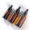 1pc Empty Dropper Bottle Amber essential oil Glass Aromatherapy Liquid Brown 5-50ml Drop for massage Pipette Bottles Refillable