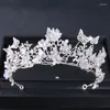 Clip per capelli barocchi perla rinestone corona farfalla Principessa Tiara fascia per capelli Women Bridal Wedding Accessori per matrimoni gioielli