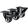 4pcs 1,5 pouces 41 mm robustes lourds 180 kg roues pivotantes noires roues de chariot de chariot