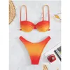 Womens Swimwear Two Piece Bikini Set For Women High Waisted V Neck Thong Split Tie-Up 2Pcs Summer Swimsuits Drop Delivery Apparel Clot Otpa7