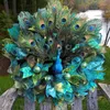 Figuras decorativas hermosas perchas de la corona de pavo pavo real decoración de la granja de granja a sus vecinos