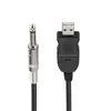 USB Guitar Cable for Easy Connection of Guitar or Bass to Computer for Recording and Audio Conversion with 635mm Jack Adapter