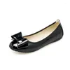 Casual Schuhe 2024 Frühling Herbst Bogen Runde Kappe Frauen Flache PU Leder Faltbare Ballerinas Feste Weibliche Faulenzer WSH2547