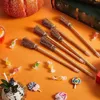 Flores decorativas 12 PCs Bruxa de vassoura lápis para Balloween Broomstick Ballpo Party Favors Prop Writing