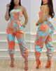 Womens Jumpsuit Elegant Sexy Suspender Printed Jumpsuits Casual Hip midja Overalls Romper For Women Spring Summer 240321