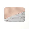 Carpets 40x60cm Bath Mat Nordic Style Rose Gold Stitching Geometry Marble Texture Printed Welcome Floor Bedroom Bathroom Mats Carpet