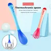 Dinnerware Sets 1 Pc Temperature Sensitive Color Changing Spoon Sensing Silicone Soft Tip Feeding And Eating Anti-Scald Tableware