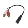 Câbles audio 3,5 mm Jack plug fmale à 2 RCA Female stéréo adaptateur RCA Câble pour lecteur CD mp3 HDTV PC Universal