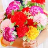 Decorative Flowers 38CM Artificial Flower Plastic Carnation Bouquet Home Decoration Silk Vase Arrangement Accessories