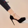 Pumps Bridal Wedding Shoes Women Pumps Pearls Beading Sandals 2023 Summer Black High Heels Party Prom Shoes Platform heels sandals